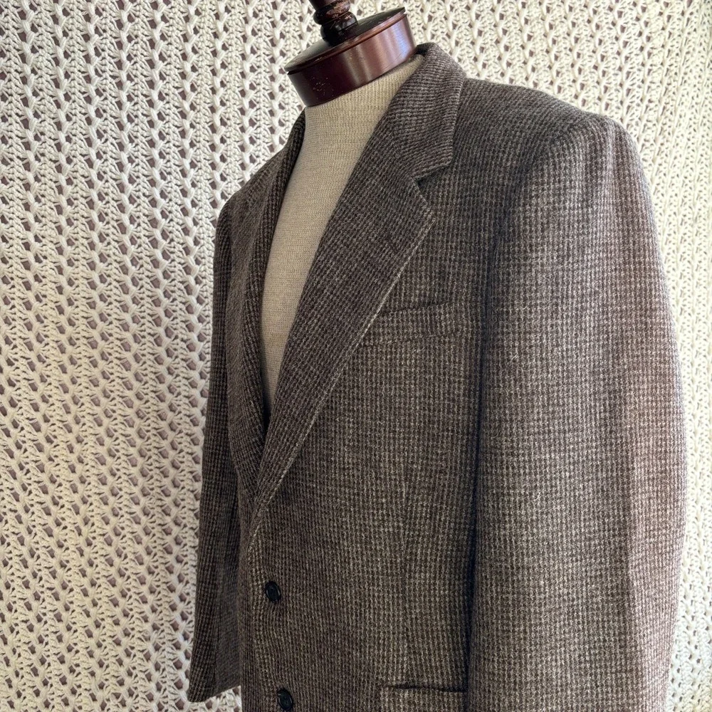 NWOT Vintage The J. Peterman Wool Havana Blazer Sport Coat 44R Brown Made in USA